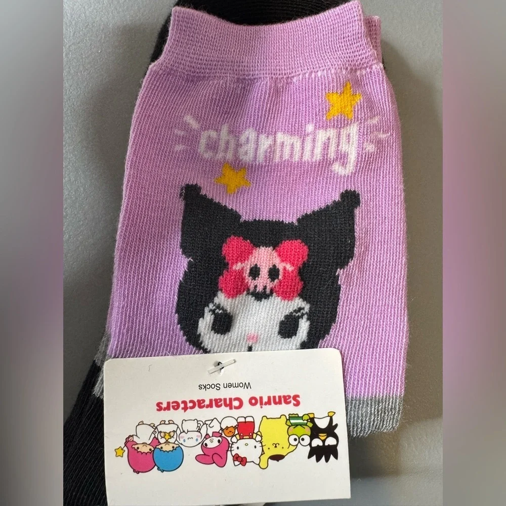 Sanrio Black and Purple Character Socks kuromi charming